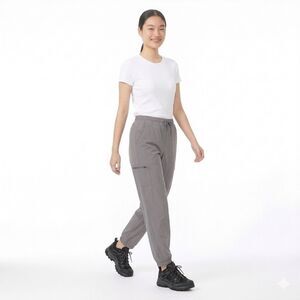 Merrell Womens Lined Jogger Pants Medium Gray Outdoor Fleece Comfort Fit Hiking